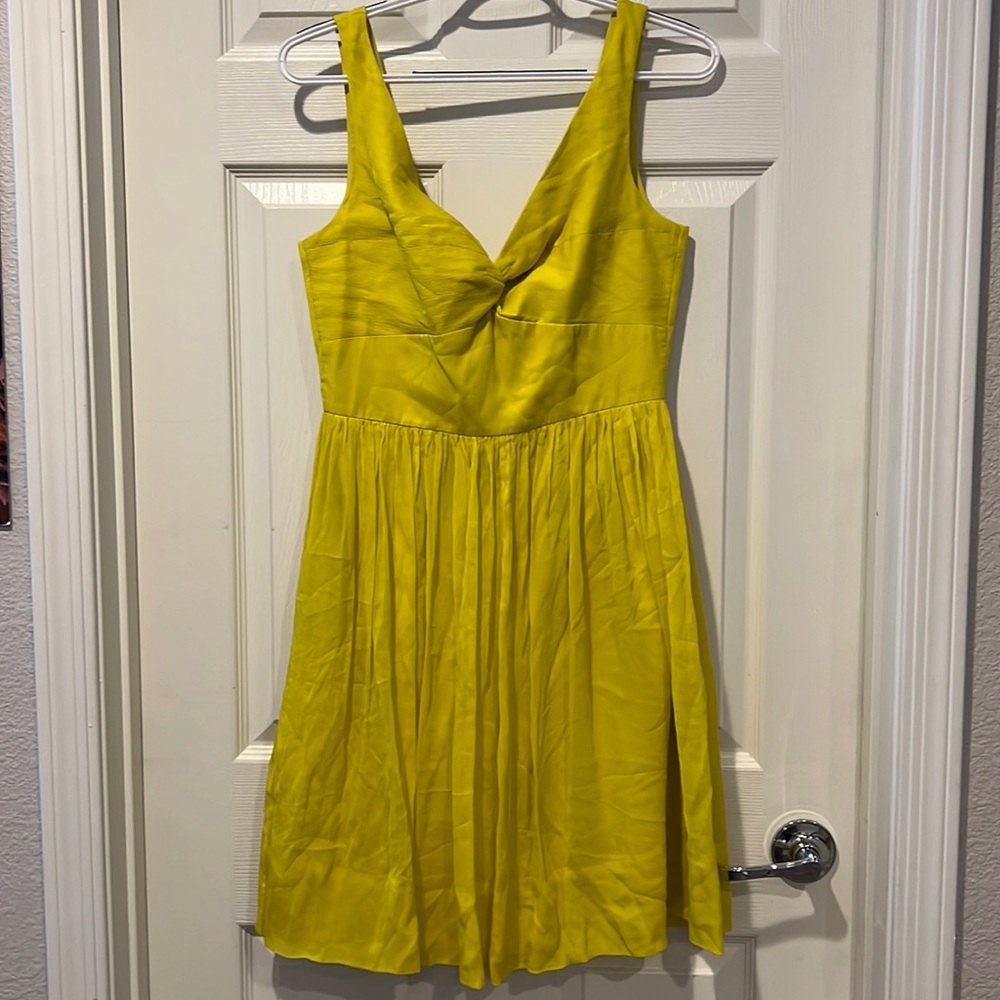 JCrew yellow knee length dress